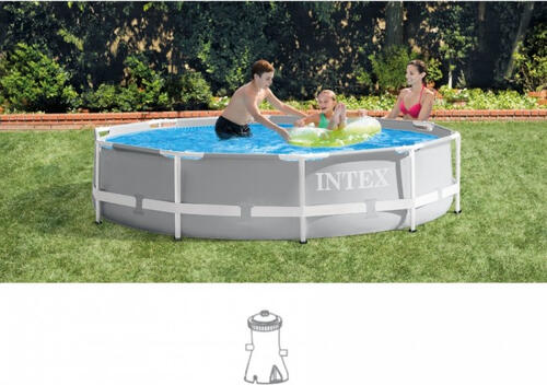 Intex PrismFrame Gerahmter Pool Rund 4485 l Blau, Grau