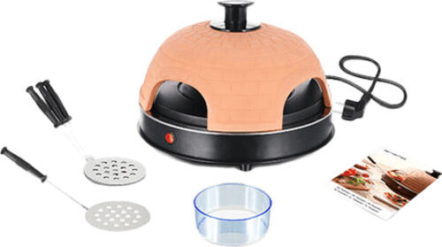 Emerio PO-115985 Pizzamacher/Ofen 4 Pizza/Pizzen 900 W Schwarz, Orange