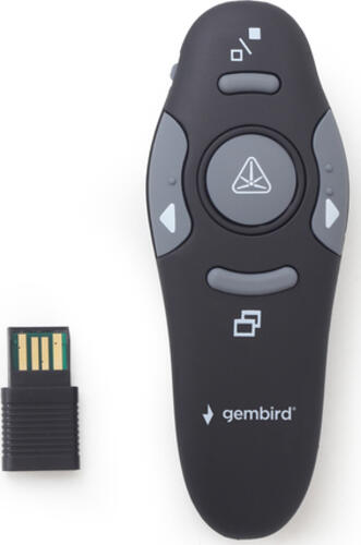 Gembird Wireless presenter with laser pointer Laserpointer 660 nm 10 m Schwarz