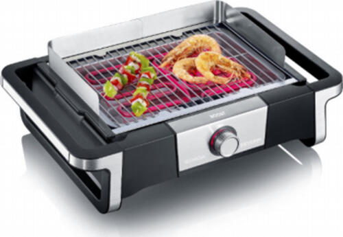 Severin PG 8113 BOOST Grill Tisch Elektro Schwarz, Silber 3000 W