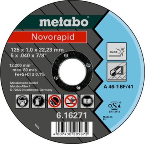 Metabo Novorapid 125x1,0x22,23 Inox