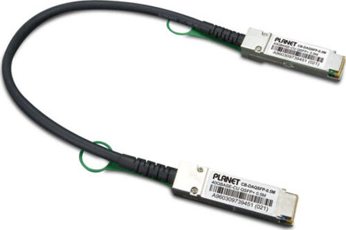 PLANET CB-DAQSFP-0.5 InfiniBand/Glasfaserkabel 0,5 m QSFP+ Schwarz