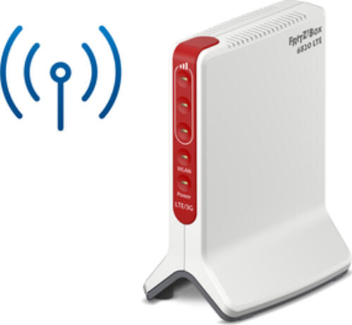 FRITZ!Box 6820 LTE (v3) INT WLAN-Router Gigabit Ethernet Einzelband (2,4GHz) 4G Rot, Weiß