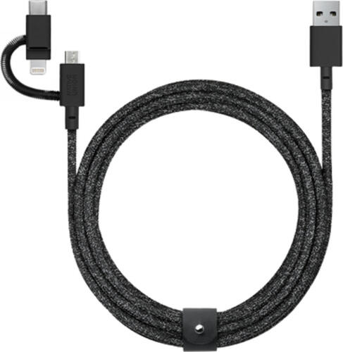 Native Union BELT-ULC-CS-BLK-NP USB Kabel 2 m USB A USB C/Micro USB A/Lightning Schwarz