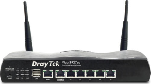 DrayTek Vigor2927ac WLAN-Router Gigabit Ethernet Dual-Band (2,4 GHz/5 GHz) 4G Schwarz