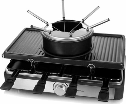 Emerio RG-124930 Raclette Grill 8 Person(en) 1400 W Schwarz, Edelstahl