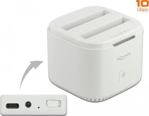 DeLOCK USB Type-C 3.2 Dockingstation für 2 x 2.5 SATA HDD / SSD mit Klon Funktion