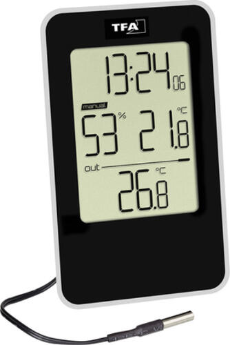 TFA-Dostmann 30.5048 Drinnen/Draußen Temperatur- & Feuchtigkeitssensor Freistehend Verkabelt & Kabellos