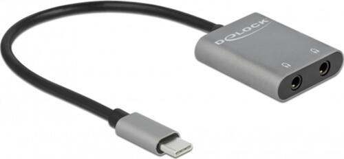 DeLOCK Audio Splitter USB Type-C zu 2 x Klinkenbuchse Metall