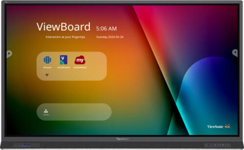 Viewsonic IFP7552-1B Signage-Display Interaktiver Flachbildschirm 190,5 cm (75) LCD WLAN 400 cd/m 4K Ultra HD Schwarz Touchscreen Eingebauter Prozessor Android