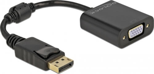 DeLOCK Adapter DisplayPort 1.2 Stecker zu VGA Buchse schwarz