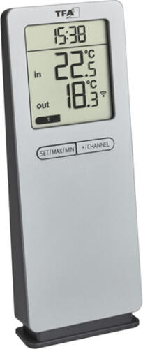 TFA-Dostmann 30.3071.54 Umgebungsthermometer Elektronisches Umgebungsthermometer Drinnen/Draußen Silber