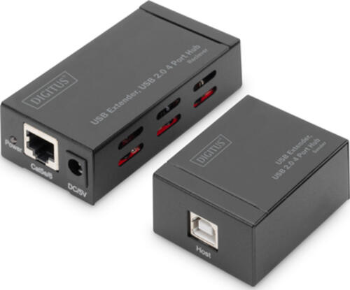 Digitus USB Extender, USB 2.0 4 Port Hub