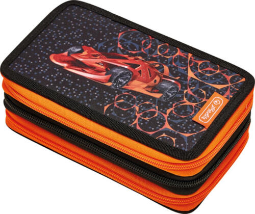 Herlitz 50038794 Etui Weiches Federmäppchen Polyester Schwarz, Orange