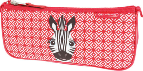 Herlitz Sport Cute Animals Zebra Weiches Federmäppchen Polyester Schwarz, Rot, Weiß