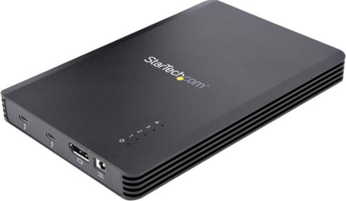 StarTech.com 4 Bay Thunderbolt 3&trade; NVMe Gehäuse, für M.2 NVMe SSD Laufwerke, 1x DisplayPort Video/ 2x TB3 Downstream Ports, 40Gbit/s, 72W Stromversorgung, Externes Festplattengehäuse